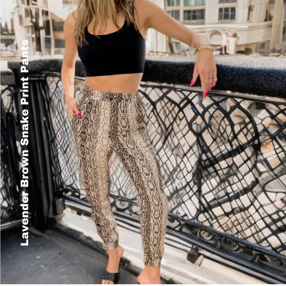 Lavender Brown Snake 🐍 Print Pant